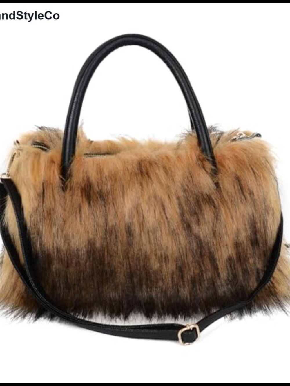 Faux Fur Shoulder Bag Furry Purse Handbag Crossbody with Strap